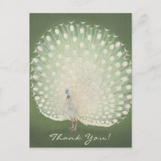 Danke | Japanische Kunstkunst | Pfauenpostkarte Postkarte