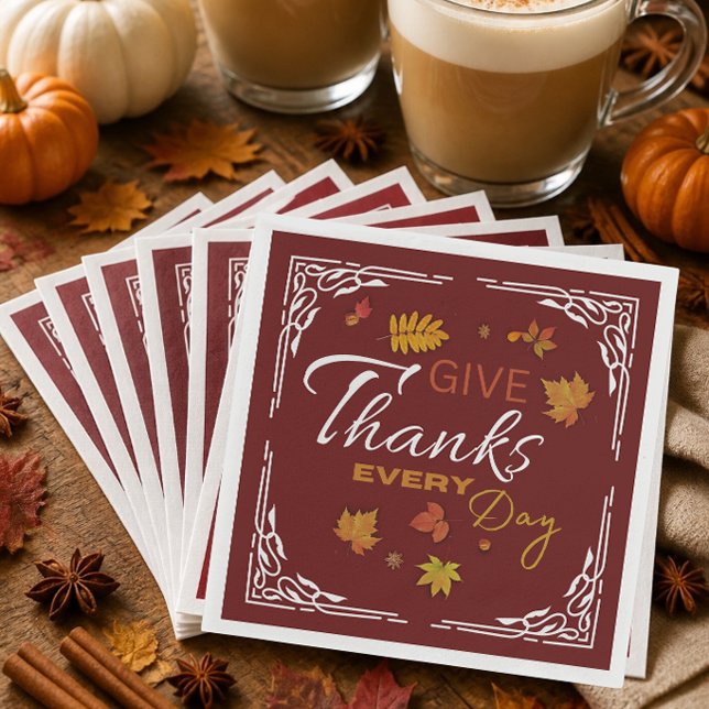 Danke, jeden Tag | Fall Foliage Paper Napkin Serviette (Von Creator hochgeladen)