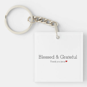 Danke, Jesus   Gesegnet und dankbar   Faith Heart Schlüsselanhänger