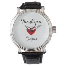 Danke, Jesus | Modernes Christliches Glaubensherz Armbanduhr