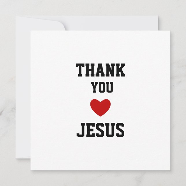 Danke, Jesus | Modernes Christliches Glaubensherz Dankeskarte (Vorderseite)