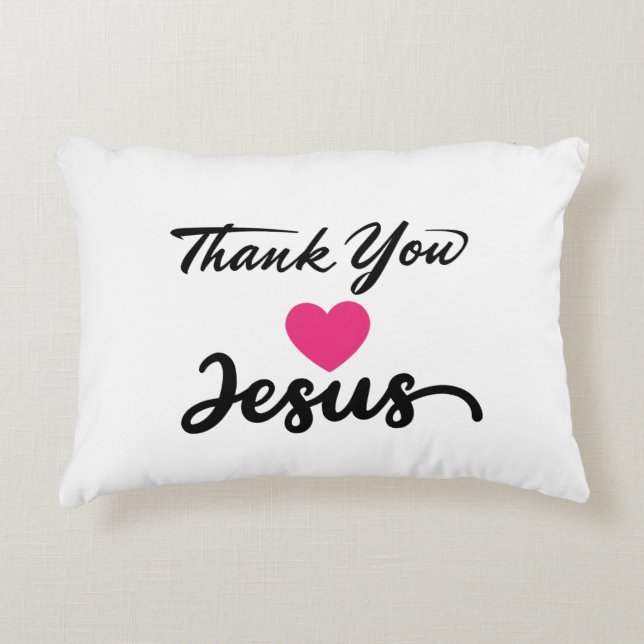 Danke, Jesus | Modernes Christliches Glaubensherz Dekokissen (Vorderseite)