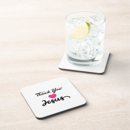 Danke, Jesus | Modernes Christliches Glaubensherz Getränkeuntersetzer