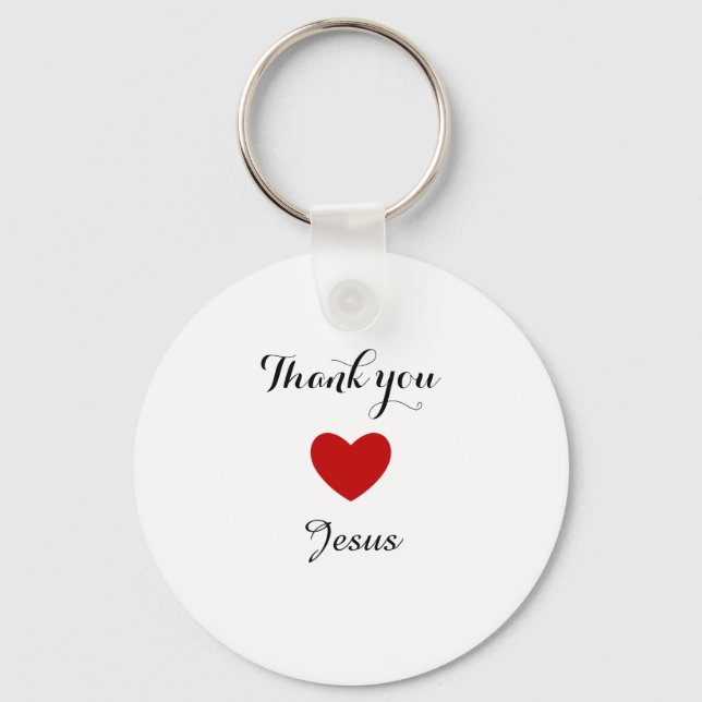 Danke, Jesus | Modernes Christliches Glaubensherz Schlüsselanhänger (Vorderseite)