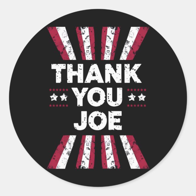 Danke Joe President Biden Runder Aufkleber (Vorderseite)