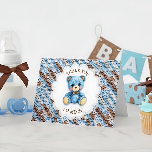 Danke Jungen-Baby-Party-Häkelbär