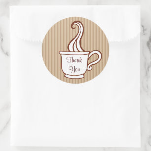 Danke-Kaffee-Aufkleber Runder Aufkleber