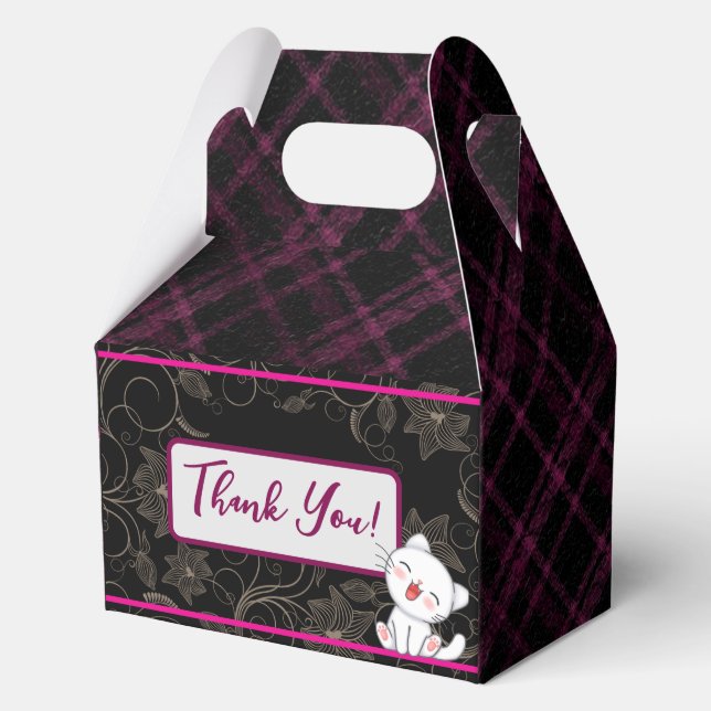 Danke | Kitten | Katze | Party | Geschenkschachtel (Vorderseite)