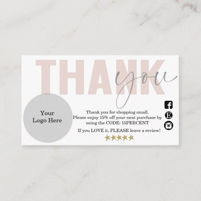 Danke, kleine Unternehmen, Packungsbeilage Visitenkarte (Vorderseite)