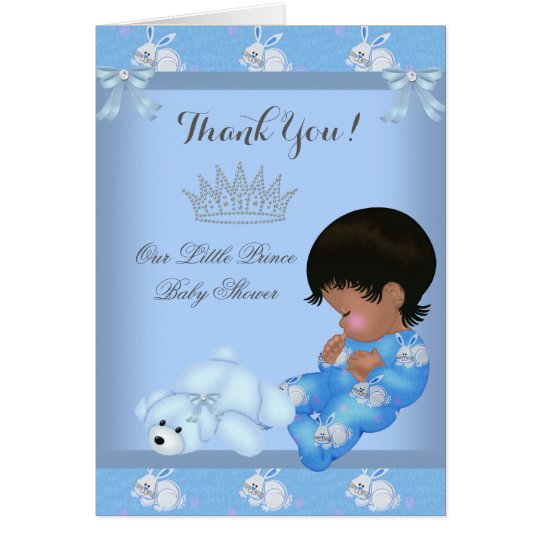 Danke kleines Jungen-Blau morgens Prinz-Babyparty Karte