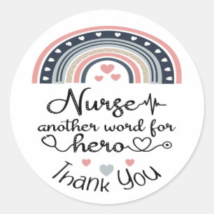 Danke, Krankenschwester Heldin Runder Aufkleber
