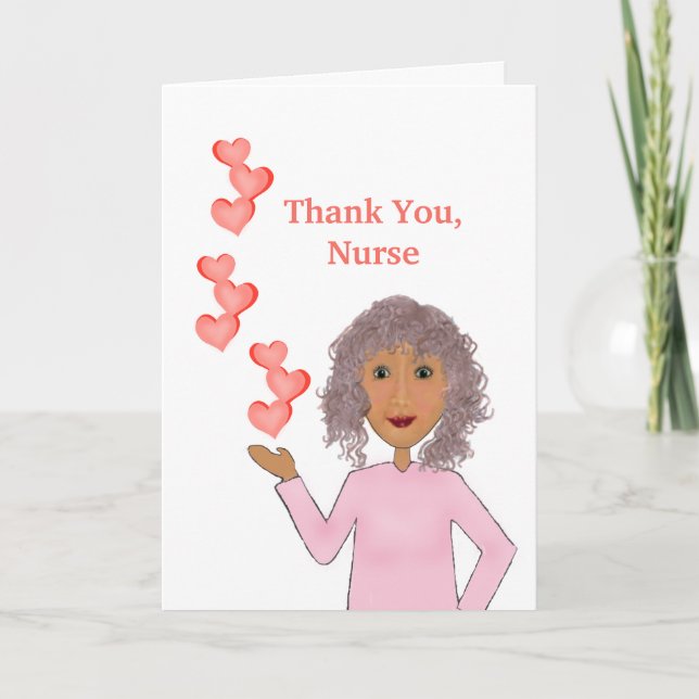"Danke, Krankenschwester" mit Krankenschwestern un Dankeskarte (Vorderseite)