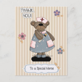 Danke, Krankenschwester. Niedlich Teddy Bear Nurse Postkarte