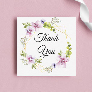 Danke, Kranz aus rosa errötenden Blumen Mitteilungskarte