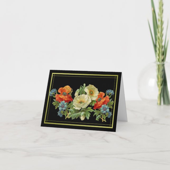Danke kundenspezifische Vintage Mohnblume und (Vorderseite)