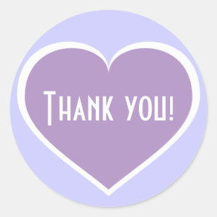 Danke, Lavender Heart Runder Aufkleber