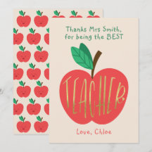 Danke, Lehrer, Bester je Lehrer, Niedlicher Apple
