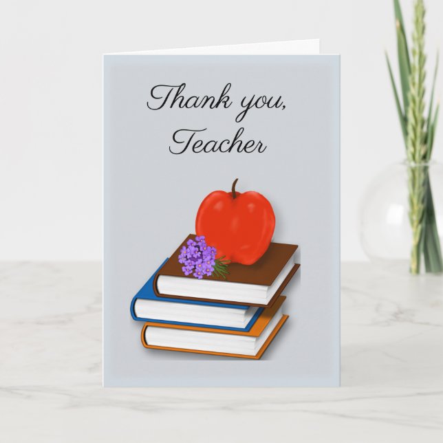 Danke, Lehrer, Books Apple Bouquet von Blume Karte (Vorderseite)