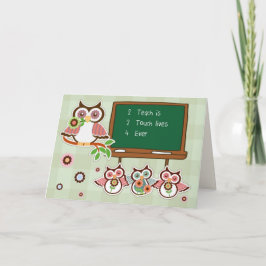 Danke, Lehrer. Funny Owls Cards Karte