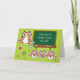 Danke, Lehrer. Funny Owls Design Karten