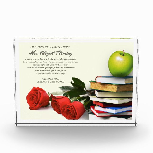 Danke, Lehrer. Individuelle Name-Geschenk Fotoblock (Vorderseite)