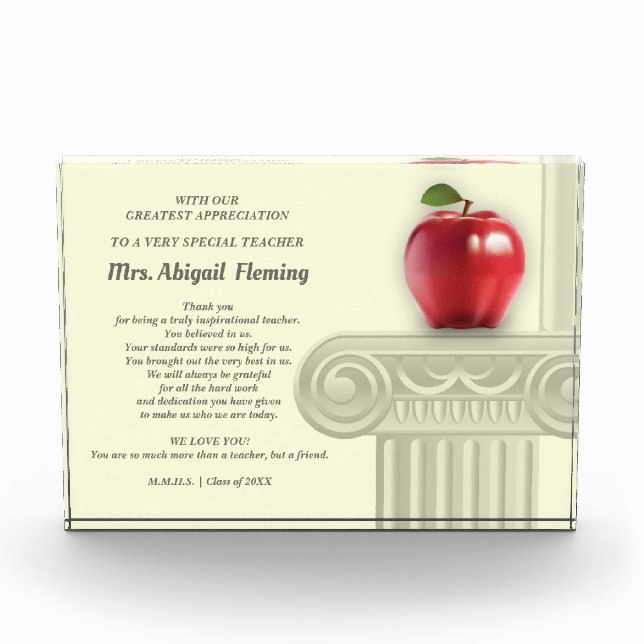 Danke, Lehrer. Individuelle Name-Geschenk Fotoblock (Vorderseite)