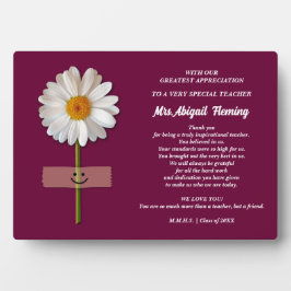 Danke, Lehrer. Lächeln Daisy Custom Gift Fotoplatte