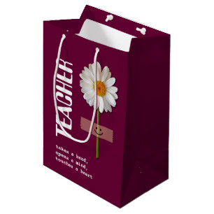 Danke, Lehrer. Lächeln von Daisy-Geschenktaschen Mittlere Geschenktüte