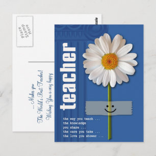 Danke, Lehrer. Smiling Daisy Postkarte