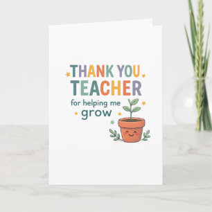 Danke Lehrer Wachsen Wertschätzung Karte