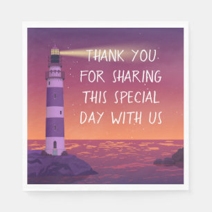 Danke Leuchtturm Strand Maritime Hochzeit Serviette