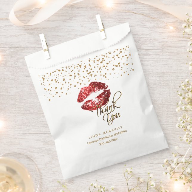 Danke Lipsense 💋 Lips - Red Geschenktütchen (Ausgeschnitten)