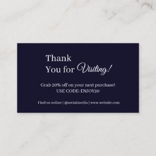 Danke-Logo Navy Blau Moderne Minimalistische Rabattkarte