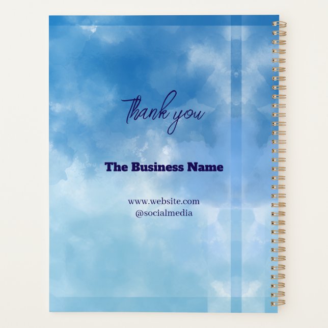 Danke & Logo & Text personalisieren Planner Planer (Rückseite)