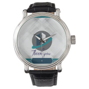 Danke & Logo weiß Armbanduhr