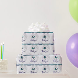 Danke & Logo weiß Geschenkpapier