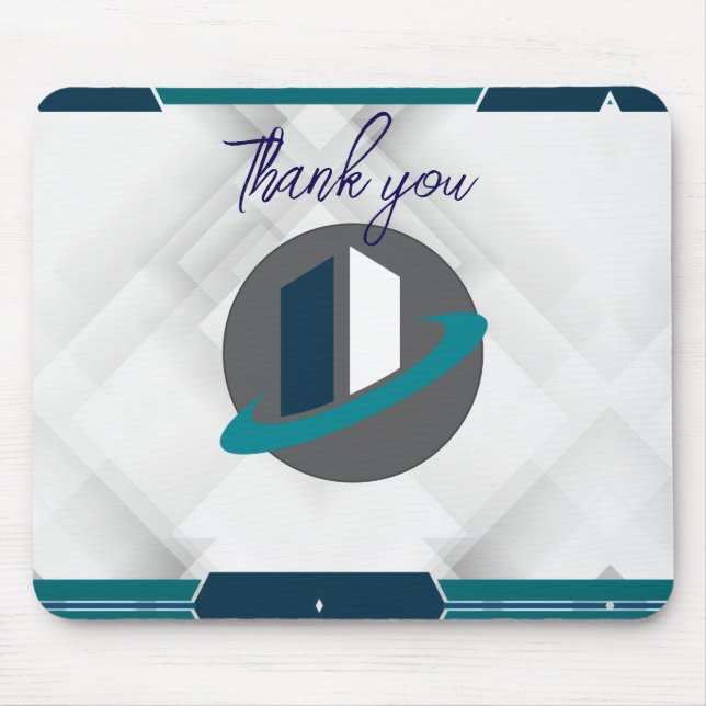 Danke & Logo weiß Mousepad (Vorne)