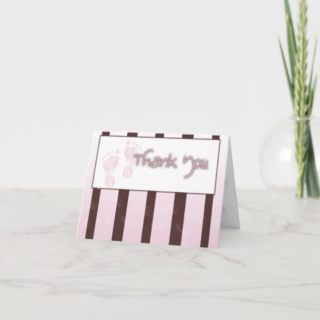 Danke, - Mädchen-Babyparty zu kardieren Dankeskarte (Vorderseite)