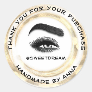 Danke Makeup Artist Lash Cleaner Grau Golden White Runder Aufkleber