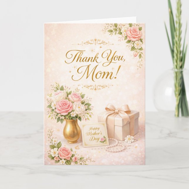 Danke Mama Design – Herzliches Dankeschön Geschenk Karte (Vorderseite)