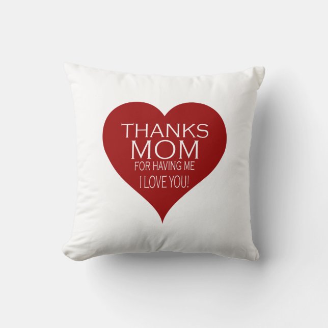 DANKE MAMA, DIE MICH Typografie personalisierbar g Kissen (Vorderseite)