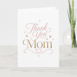 Danke Mama Elegante rosa-goldene Typografie Karte