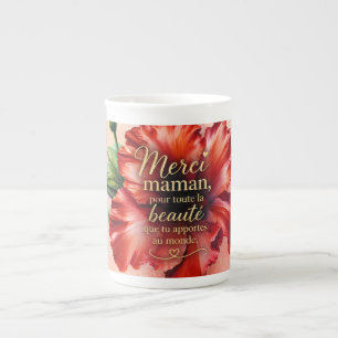 Danke Mama Elegantes Blumendesign Prozellantasse