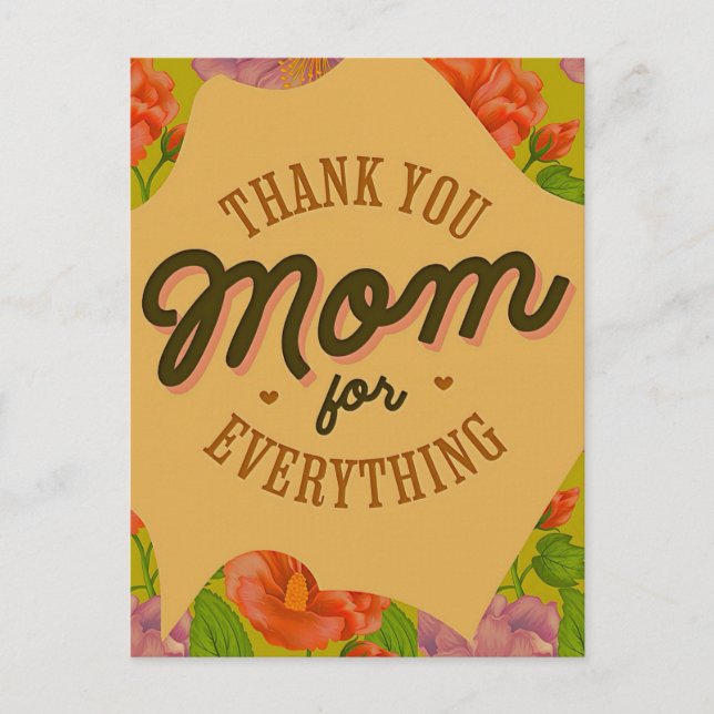 Danke Mama für alles Muttertagsgrüßen Postkarte (Vorderseite)