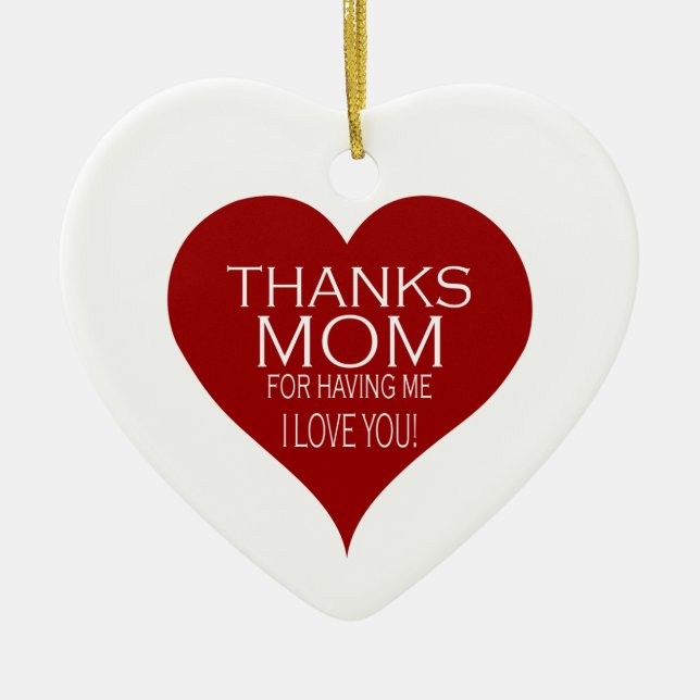 DANKE MAMA FÜR MICH personalisierbare Typografie Keramikornament (Vorne)