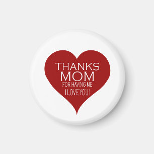 DANKE MAMA FÜR MICH Rotes Herz Typografie Magnet