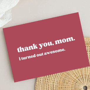 "Danke Mama, ich wurde phantastisch" Minimalist Dankeskarte