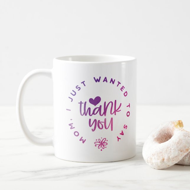 Danke Mama Lila Pink Kaffee Tasse (Mit Donut)