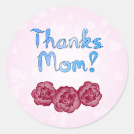 Danke Mama mit Carnation Blume für den Muttertag Runder Aufkleber