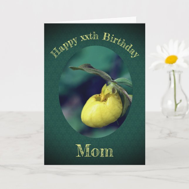 Danke Mama Yellow Lady Slipper Geburtstag Karte (Kleine Pflanze)